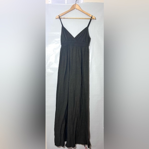 standard james perse maxi cotton casual summer olive green dress empire waist - Picture 4 of 8